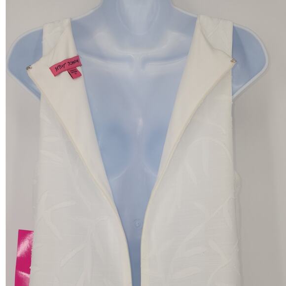 Betsey Johnson White Textured Sleeveless A-Line Dress Size 10 NWT - Picture 7 of 11